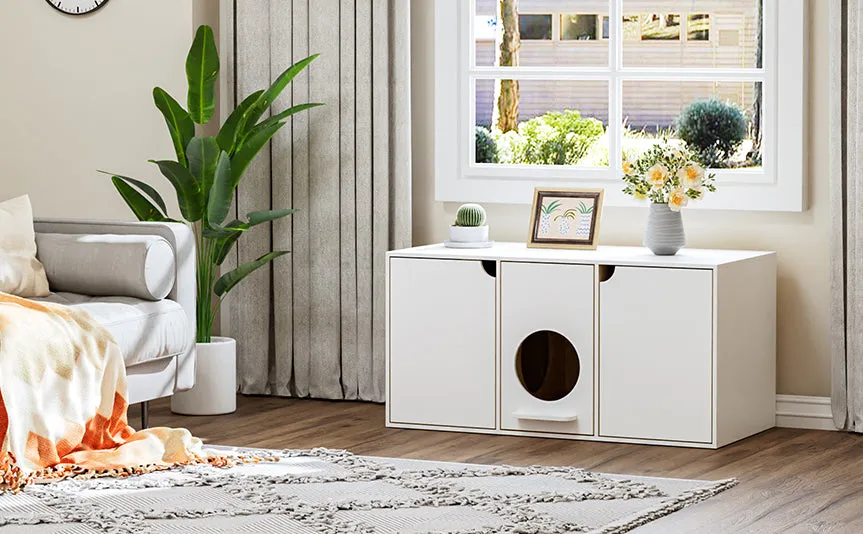 43 Inch Cat Litter Box Enclosure for 2 Cats