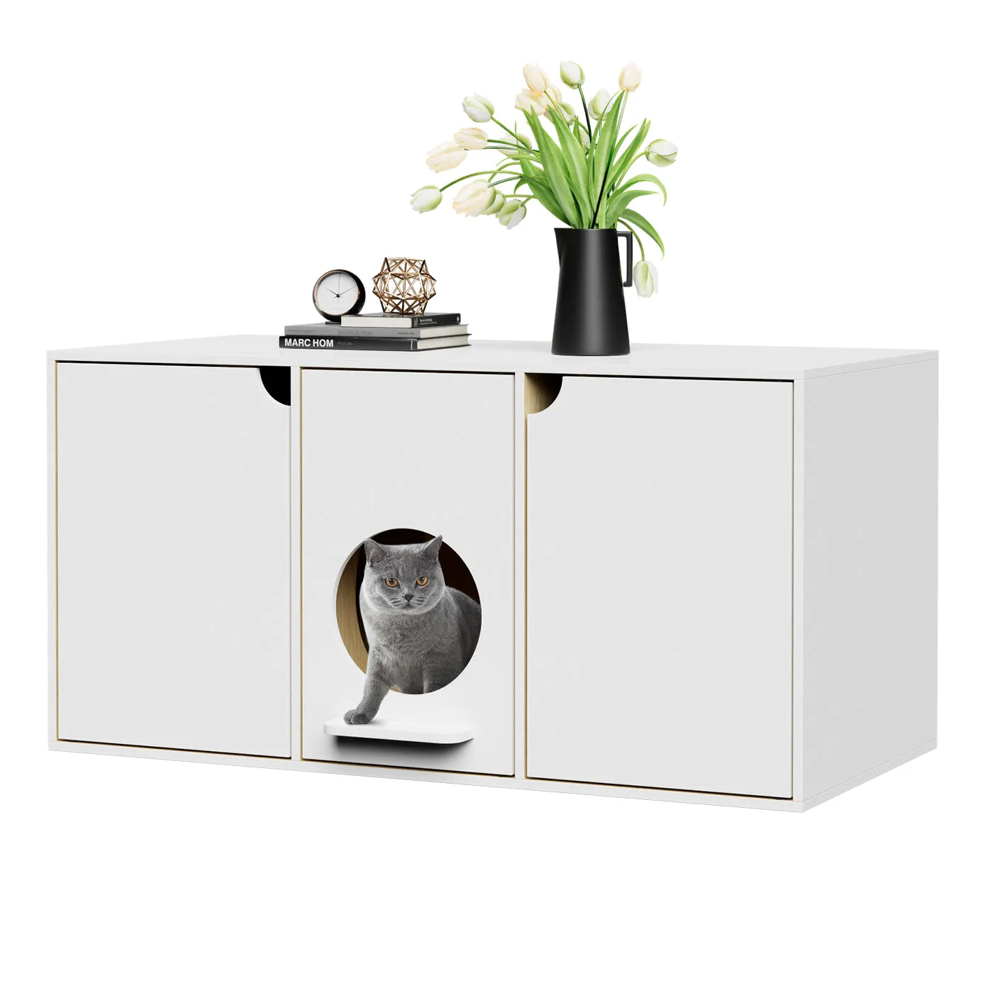43 Inch Cat Litter Box Enclosure for 2 Cats