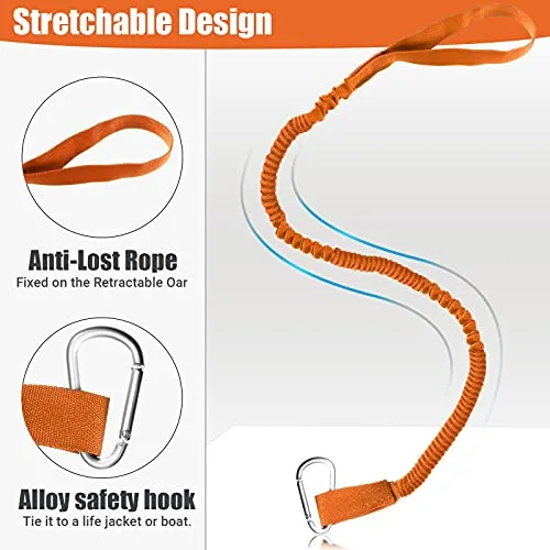 6 Pieces Kayak Paddle Leash Stretchable Paddle Rope Nylon Adjustable Kayak Coiled Rod Leash Lanyard Kayak Traction Rope for Kayak Canoe SUP Paddles Surfboard Fishing Poles Rods Accessories (Orange)
