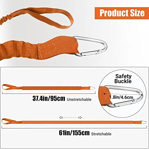 6 Pieces Kayak Paddle Leash Stretchable Paddle Rope Nylon Adjustable Kayak Coiled Rod Leash Lanyard Kayak Traction Rope for Kayak Canoe SUP Paddles Surfboard Fishing Poles Rods Accessories (Orange)
