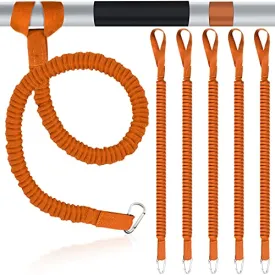 6 Pieces Kayak Paddle Leash Stretchable Paddle Rope Nylon Adjustable Kayak Coiled Rod Leash Lanyard Kayak Traction Rope for Kayak Canoe SUP Paddles Surfboard Fishing Poles Rods Accessories (Orange)