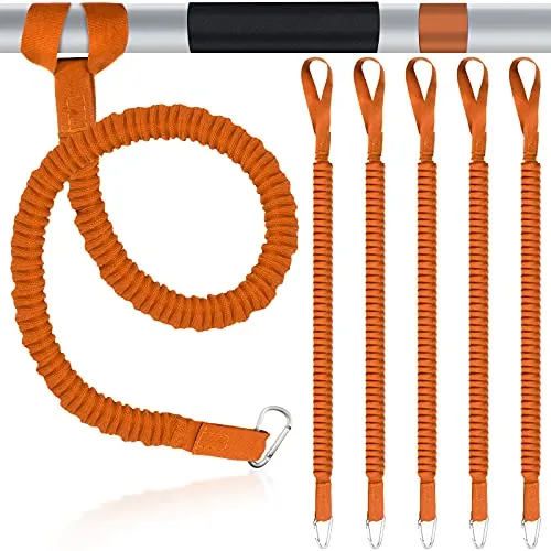 6 Pieces Kayak Paddle Leash Stretchable Paddle Rope Nylon Adjustable Kayak Coiled Rod Leash Lanyard Kayak Traction Rope for Kayak Canoe SUP Paddles Surfboard Fishing Poles Rods Accessories (Orange)