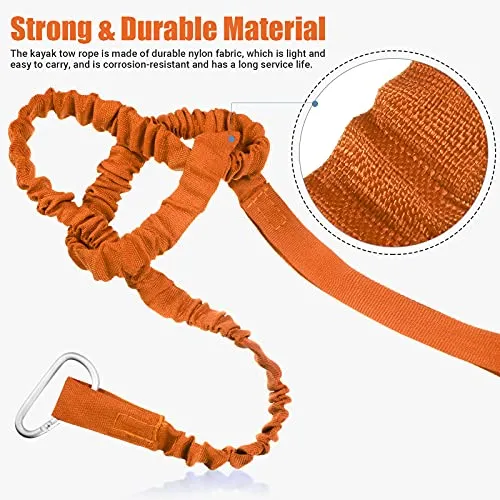 6 Pieces Kayak Paddle Leash Stretchable Paddle Rope Nylon Adjustable Kayak Coiled Rod Leash Lanyard Kayak Traction Rope for Kayak Canoe SUP Paddles Surfboard Fishing Poles Rods Accessories (Orange)