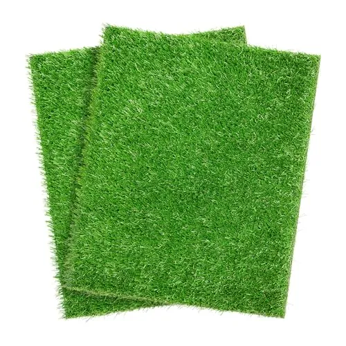Artificial Dog Grass Pee Pad 18.75"x15" 2 Pack, Washable Indoor Potty Training Replacement Turf for Puppy, Reusable Realistic Grass Mat for Dogs