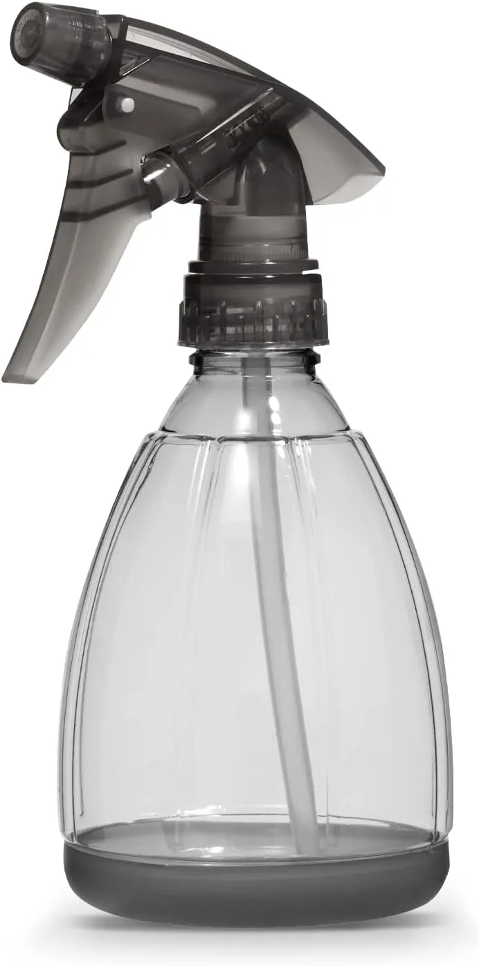 Bar5F Plastic Spray Bottle, 12 oz | Leak Proof, Empty, Trigger Handle, Adjustable Fine to Stream, Refillable, Hair Salons & Spas, Household Cleaners, Cooking | Smoke Grey (1)