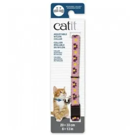 Catit Adjustable Breakaway Nylon Cat Collar Pink with Purple Bows