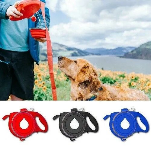 Dog Leash Water Bottle Bowl