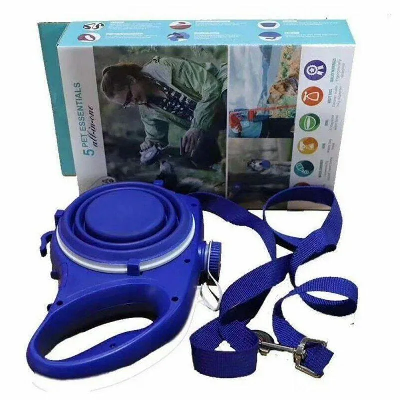 Dog Leash Water Bottle Bowl