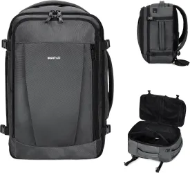 ECOHUB Travel Backpack 18x14x8 Spirit Airlines Personal Item Bag Carry On Backpack 13 Pockets Large Work Casual Daypack for men Airline Approved Waterproof Gym Backpack with Charging Port, Light Grey