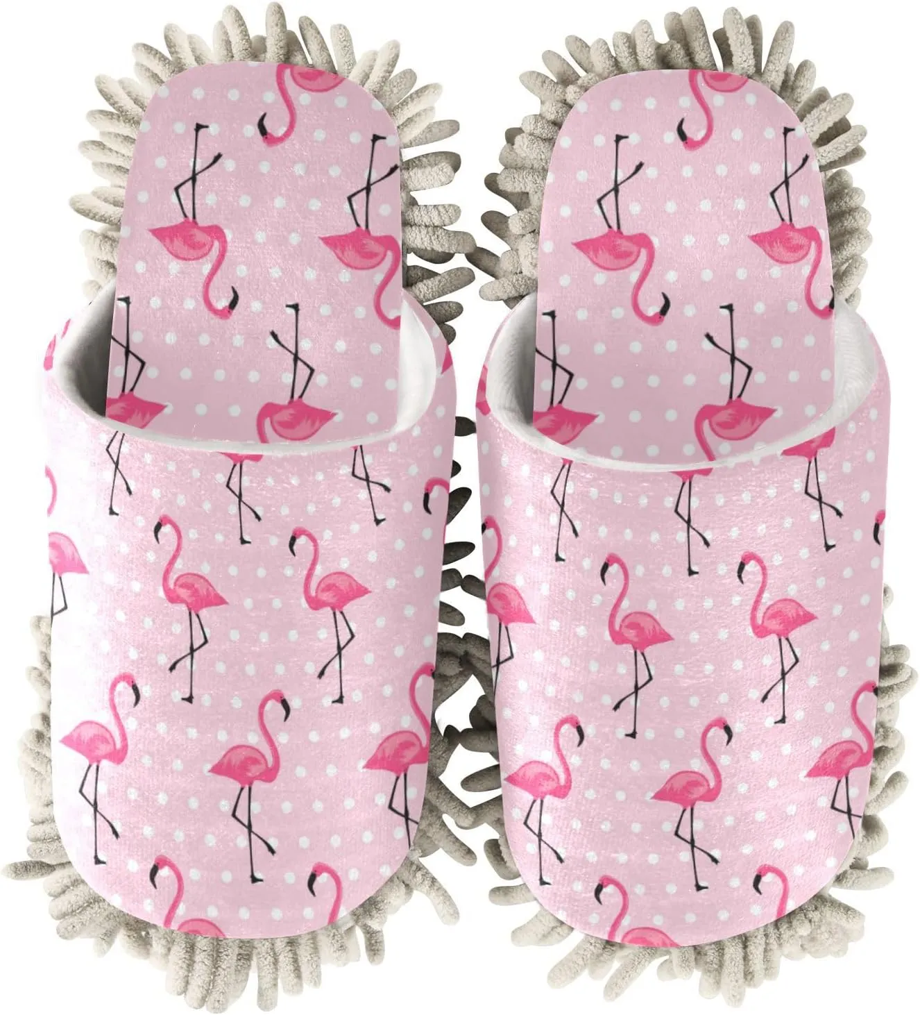 Fisyme Mop Slippers Soft Washable Microfiber Super Chenille Mopping House Home Shoes Mop Slippers for Floor Cleaning