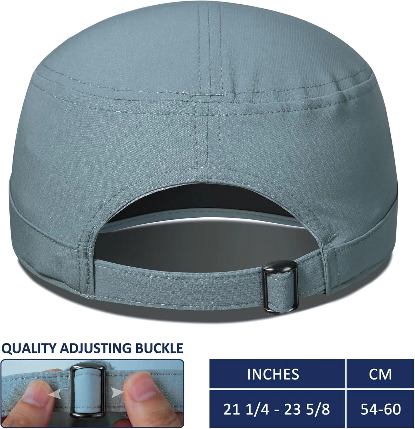 GADIEMKENSD Stretch Army Cap Cadet Military Hats Flat Top Baseball Cap Short Bill Breathable