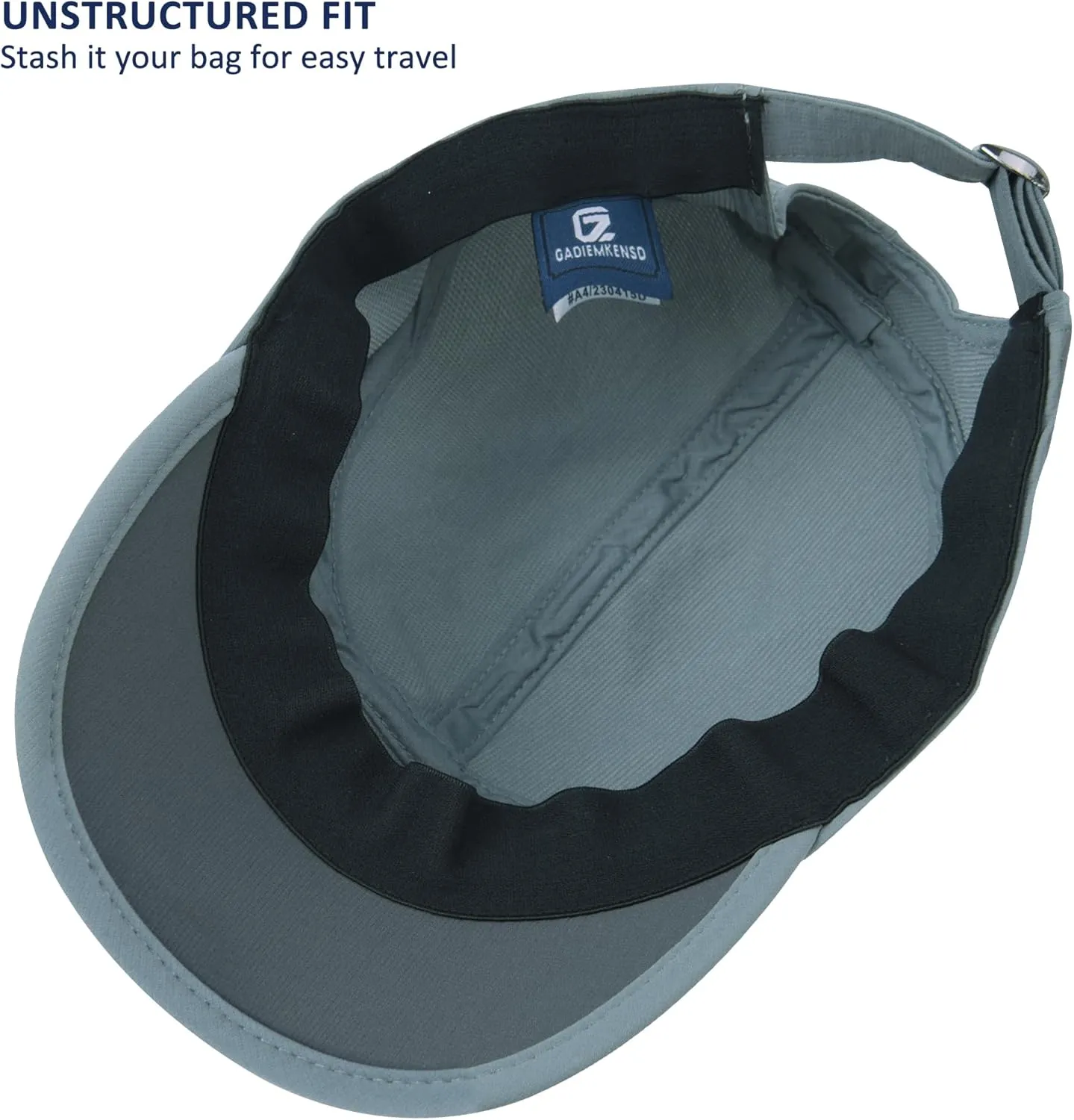 GADIEMKENSD Stretch Army Cap Cadet Military Hats Flat Top Baseball Cap Short Bill Breathable
