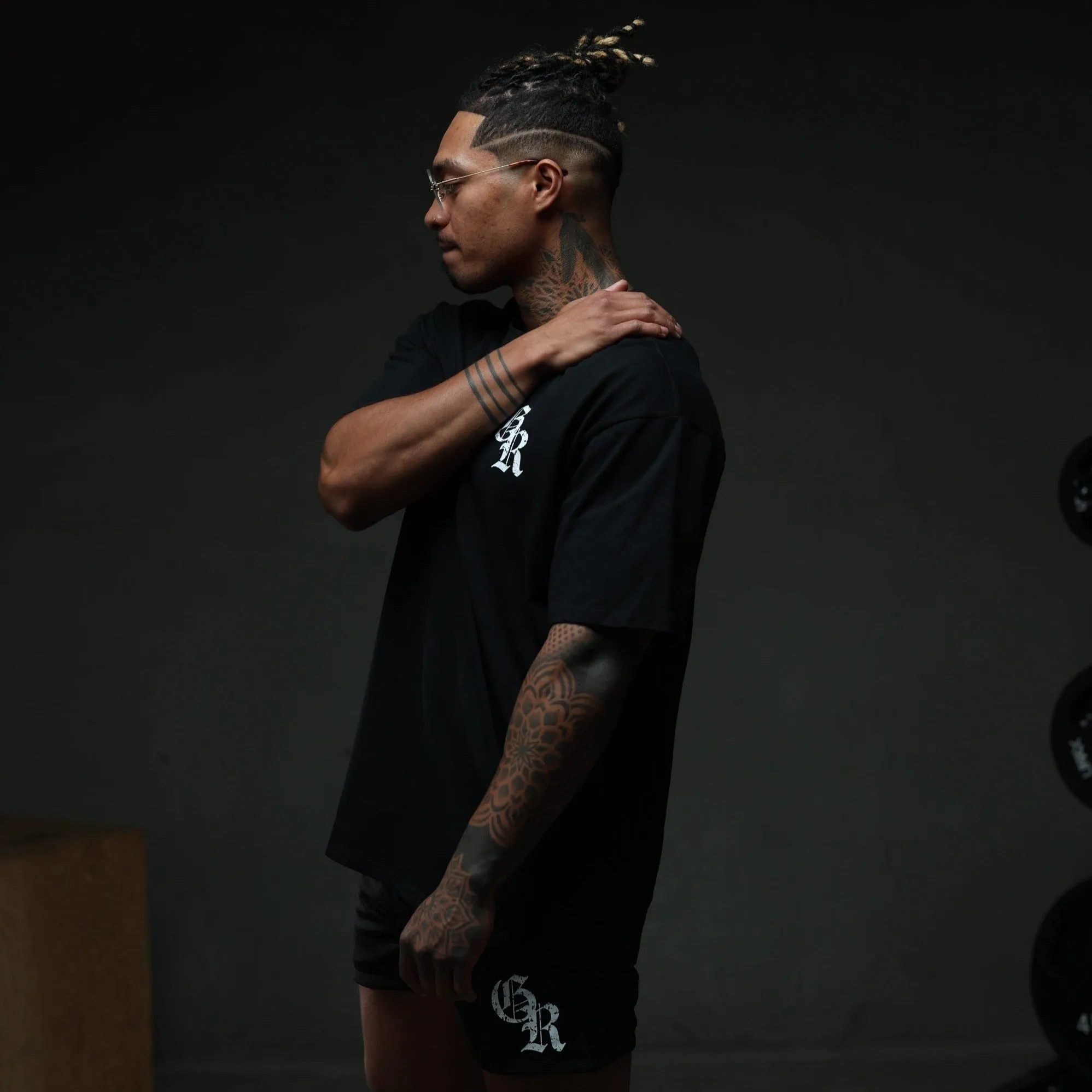 Initial Tee - Black/White