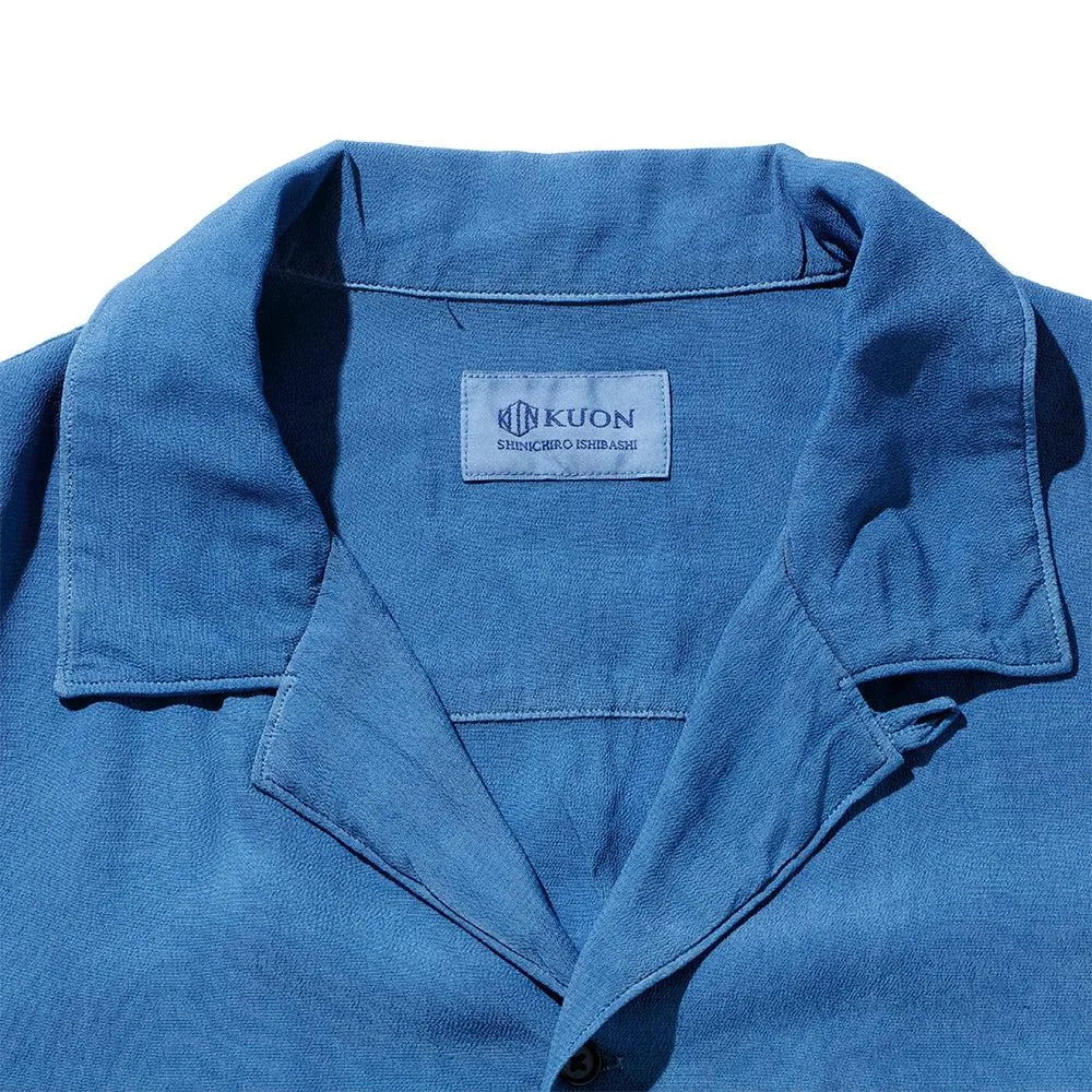 KUON S/S Open Collar Shirt Aizome