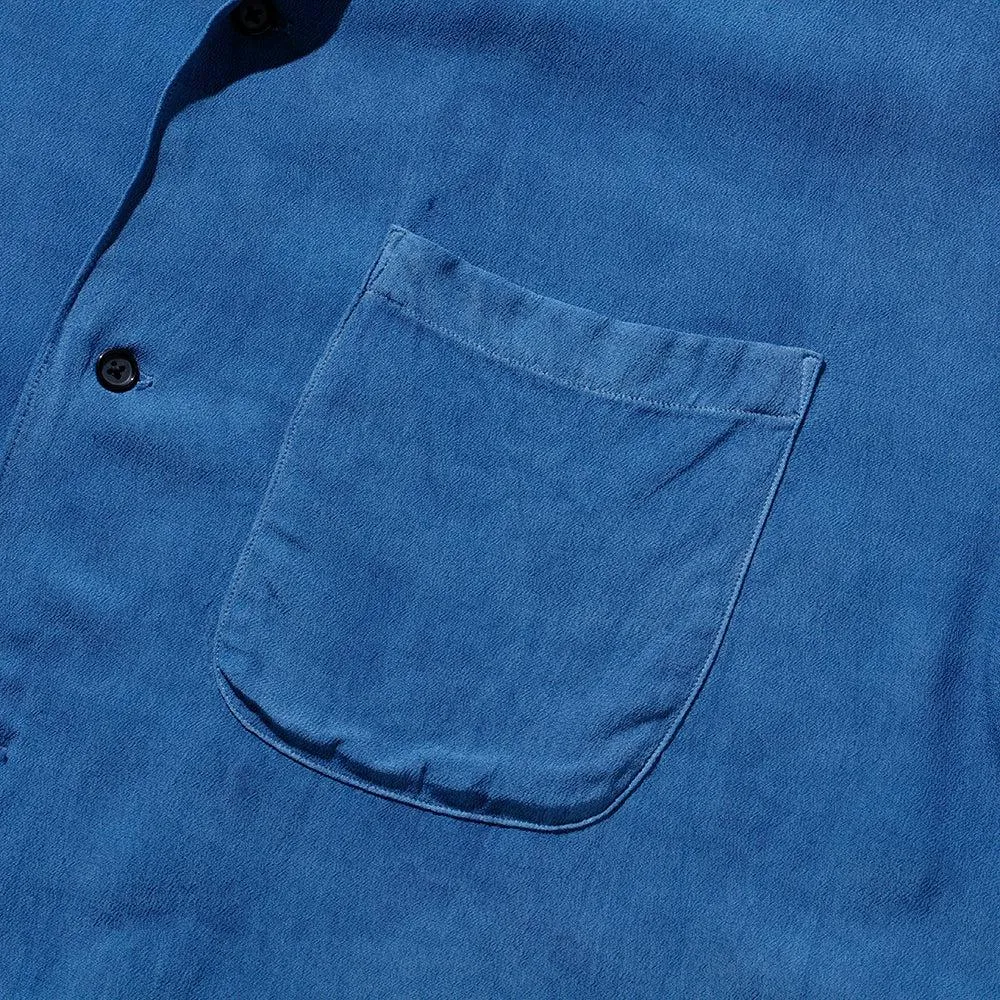 KUON S/S Open Collar Shirt Aizome
