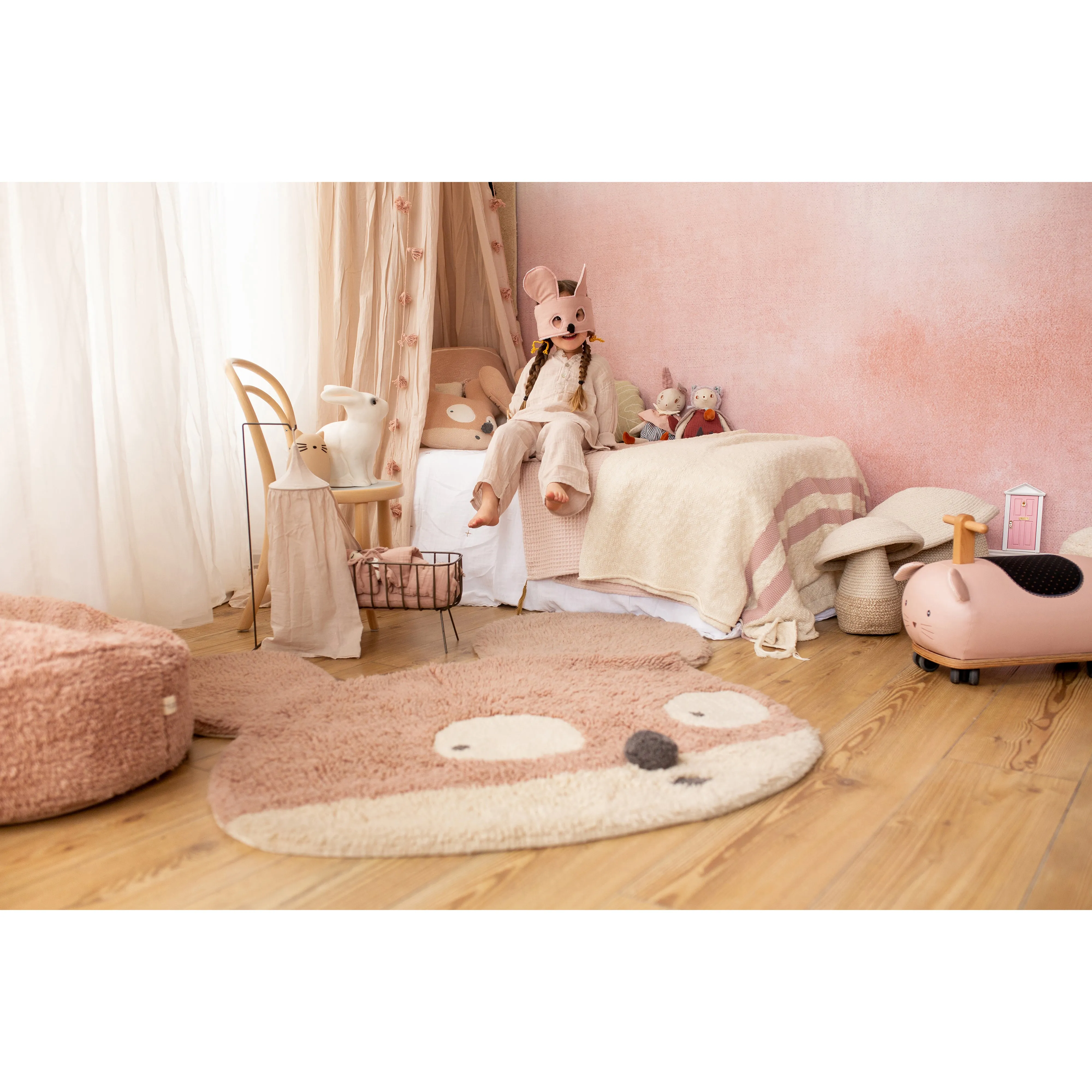 Lorena Canals Miss Mighty Mouse Machine Washable Woolable Rug