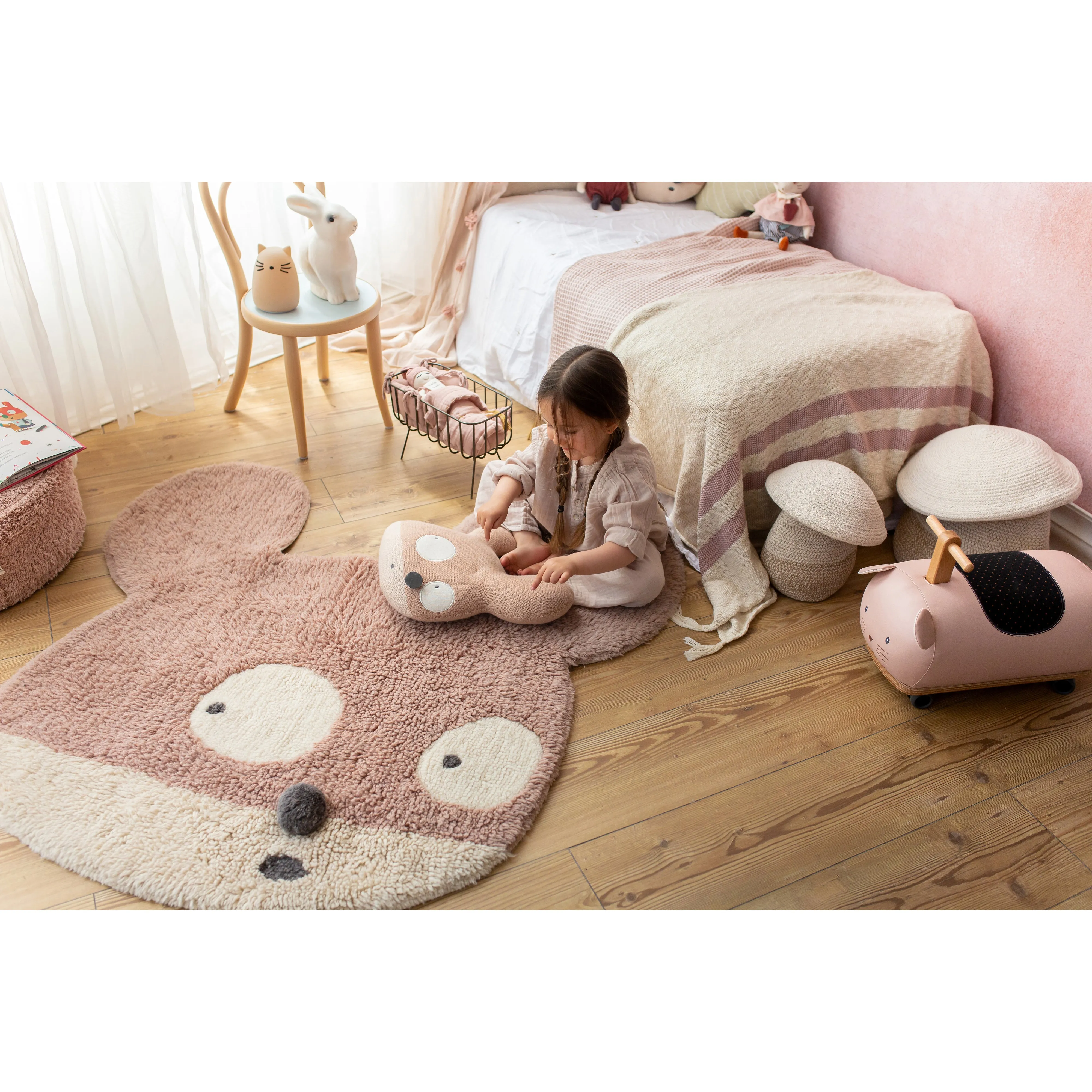 Lorena Canals Miss Mighty Mouse Machine Washable Woolable Rug