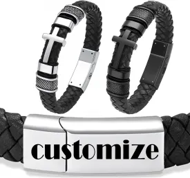 Minicremation Cross Cremation Jewelry Urn Bracelet for Ashes Genuine Leather for Women Men Keepsake Memorial Cuff Bangle Braided Wristband Bracelet for Men