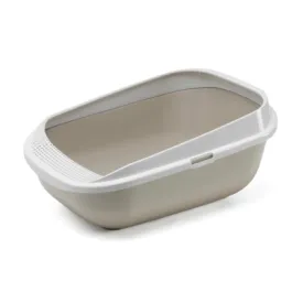 MODERNA Comfy Step Cat Litter Tray, Open Cat Toilet, Warm Grey