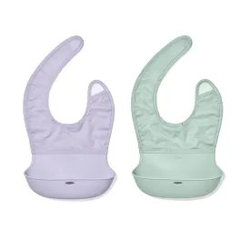 OXO Tot Roll-Up Bib - 2 Pack - Lilac and Opal