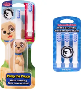 Petey The Puppy and Replacement Brush Heads Bundle