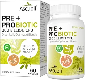 Probiotics for Women & Men - 300 Billion CFU, 22 Strains Probiotics   15 Organic Herbs Prebiotics Blend, Daily Probiotics for Digestive Health, Immune Constipation, Diarrhea, Bloating - 2 Month Supply in Pakistan