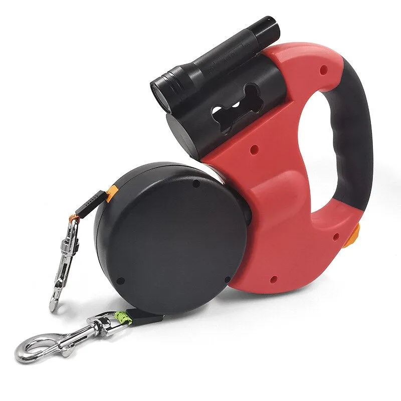 Retractable Double Pet Dog Leash Rope