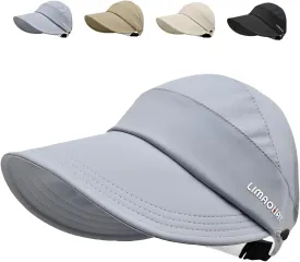 Sun Hats for Women Wide Brim UV Protection Hollow Top Sun Hat Summer Beach Packable Visor
