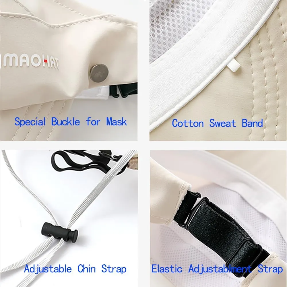 Sun Hats for Women Wide Brim UV Protection Hollow Top Sun Hat Summer Beach Packable Visor