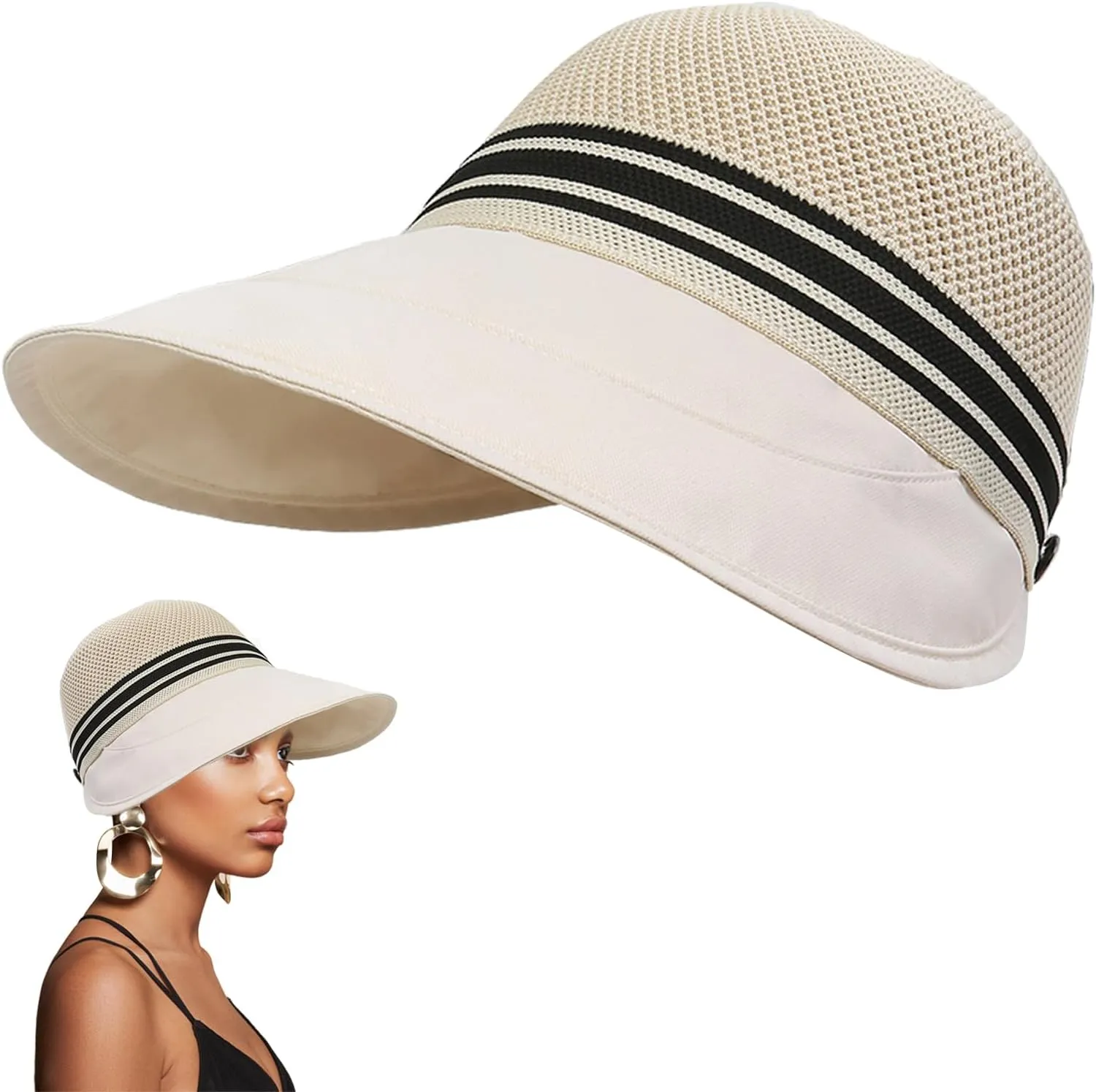 Womens Sun Hats Wide Brim??Breathable Plus Wide Peaked Cap for UV Protection Hiking Fishing Beach Outdoor Riding Horse UPF 50 