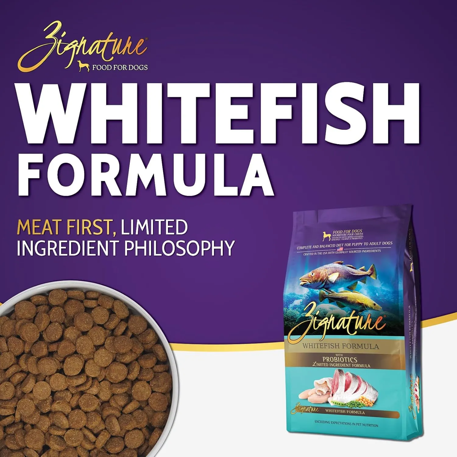 Zignature Whitefish Limited Ingredient Formula Dry Dog Food 25lb